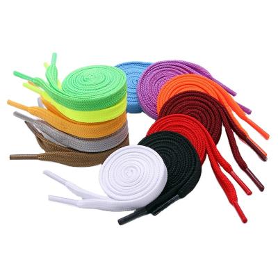 China Flat Shoe Laces Custom Design Polyester Flat Elastic Shoe Strings Sports Laces for sale