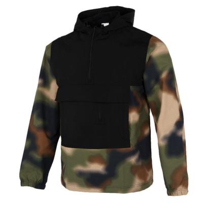 China New Winter High Street Anorak Half Zipper Stylish Soft Shell Outerwear Front Sport Sporty Camouflage Jacket Men Breathable Jacket for sale