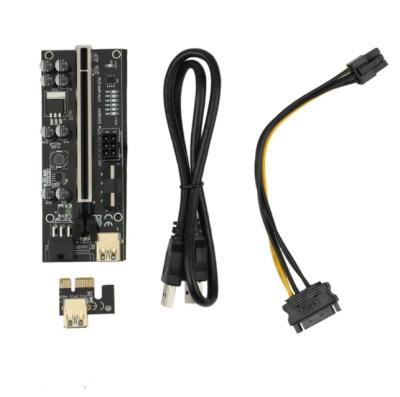 China Electronic Hardware VER010S USB3.0 PCI-E Riser VER010 PLUS 1X 4X 8X 16X Extra Pcie Riser Adapter Express Card SATA 6 Pin Power Black for sale