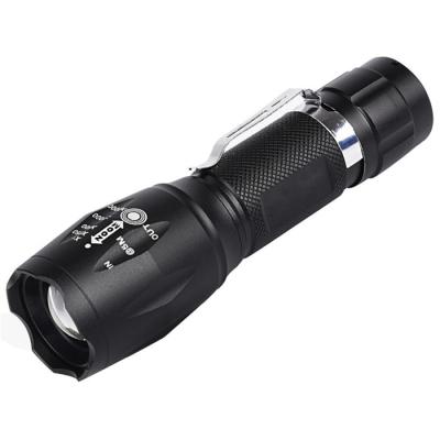 China Adjustable Focus ZoomableTorch Rechargeable Military Clip T6 Powerful Led Tactical Flashlight For Hunting Camping for sale