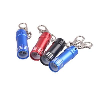 China Portable Mini Aluminum LED Promotion Gift Cheap Flashlight 3 LED Pocket Head Chain Torch Lamp for sale