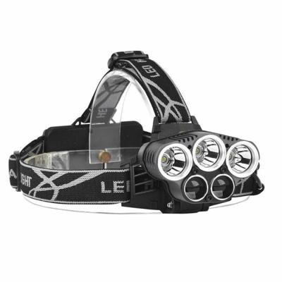 China Headlight Micro USB Rechargeable 18650 Batteries Zoomable Camping Head Flashlight Led 5 Powerful Waterproof LED Headlamps For Hunting for sale