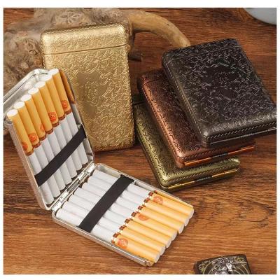 China Portable Cigarette Storage Container Cigarette Storage Container Carved Accessories Personality Bronze Cigarette Smoking Box Easy Open for sale