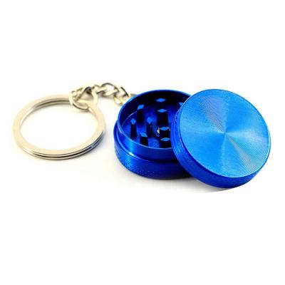 China Tobacco Grinding Portable Mini Metal Head Chain Grinder Customizable 30mm 2 Pieces Pocket Accessories Zinc Alloy Chain Head Smoking Grinders for sale