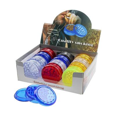 China 60MM Grinding ABS Plastic Tobacco Grinders High Quality Plastic Colorful Grinders Herb Grinder Smoking Accessories Smooth 3 Pieces for sale