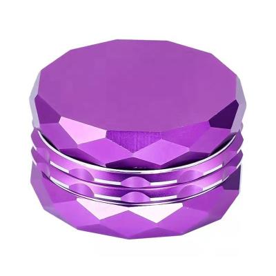 China 4 Parts High Quality Aluminum 63mm Colored Diamond Aluminum Cutting Edge Grinder Metal Outdoor Silver Tobacco Herb Grinder for sale