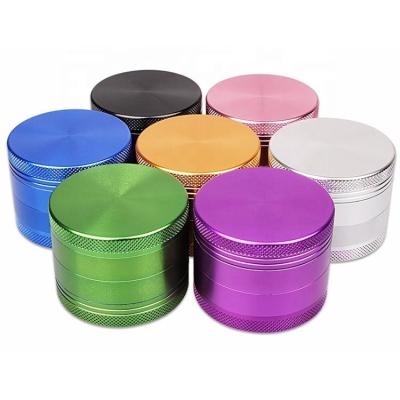 China Grinder For Tobacco Grinding Customizable 4 Parts 50mm High Quality Aluminum Herb Grinder Smoking Grinder Accessories Solid Colors for sale