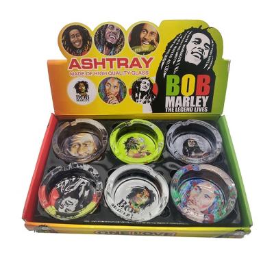 China Wholesale 2021 Classic Ashtrays Round Cartoon BOB Ash Trays Accessories Glass Ashtray Smoking Accessories for sale