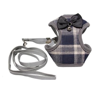 China Pet Viable General Style High End Controller Bell Bowknot Mesh Breathable Traction Chest Strap Hanging Vest for sale