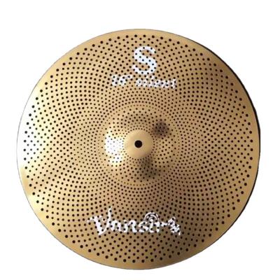 China 2021 Beginners Low Volume Cymbals14HIHAT-16CRASH-20RIDE Gold Silent Mute CYMBALS For Practice FOR DRUMSET for sale