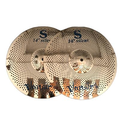 China Beginners Vansir Cymbals Polishing Silent Cymbals 14 Hihat Silver Polishing Mute Cymbals Low Volume For Practice for sale