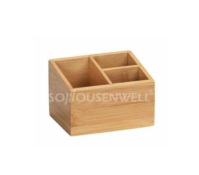 China 100% Sustainable Bamboo Multi-Use Desktop Organizer Office Storage Box Bamboo Stationery Case for sale