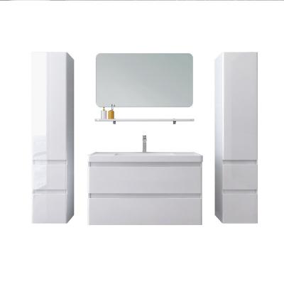 China Modern bathroom cabinet with sink bathroom led mirror light new design bathroom cabinet for sale