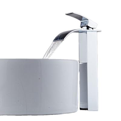 China Modern Brass Metered Faucets Bathroom Cabinet Waterfall Bathroom Faucets for sale