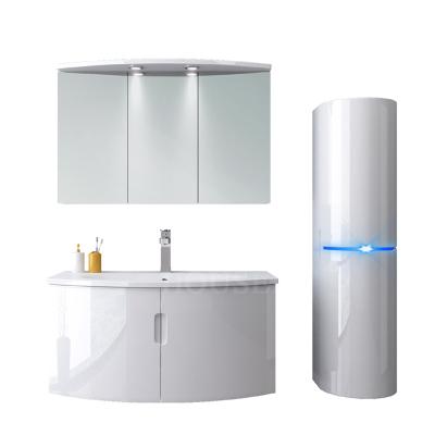 China 2019 New Design Modern Luxury PVC Bathroom Cabinets Bathroom Vanity Cabinets With Sink for sale