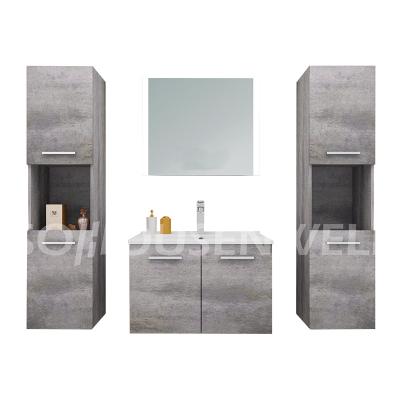 China Modern Hotel Melamine Bathroom Furniture 600mm Vanity Cabinet Complete Bathroom Equipment for sale