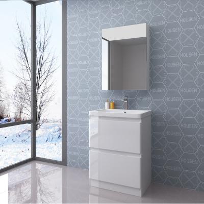 China Mordern set new design bathroom furniture with mirror lavatory cabinet for sale