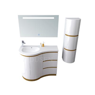 China Wholesale New Design Modern Solid Wood Paint Bathroom Cabinet Ready Made Bathroom Vanity for sale