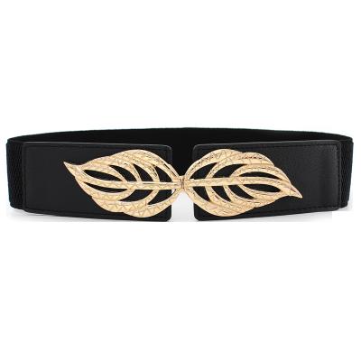 China Artificial Leather Sheet To Buckle Elastic Waistband Slimming Elastic Can Be Customized Ladies Belt for sale