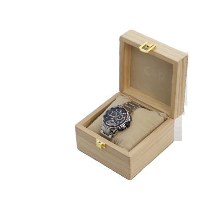 China Classic Elegant Vintage Pine Wood Luxury Unique Watch Box Packaging Classic Pine Wood Watch Storage for sale