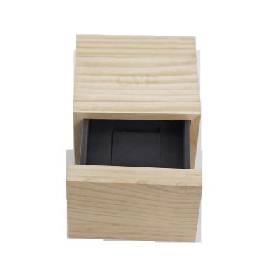 China Custom Classic Elegant Luxury Vintage Logo Pine Wood Watch Packaging Box Watch Packaging Box for sale