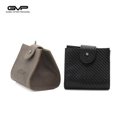 China Stylish Custom High Quality Leather Watch Pouch With Pillow Interior for sale