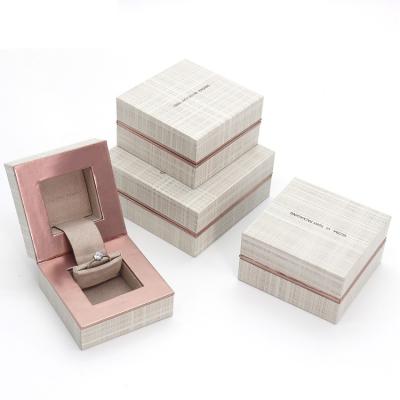 China Handmade Wholesale Pink Jewelry Box Ring Box Bracelet Box With Custom Logo for sale