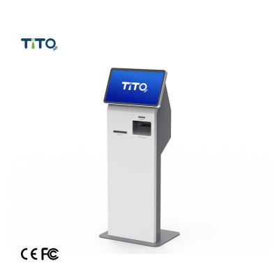 China Indoor Self-service Passport Scanner Eid Reader Card Pcr Test Registration Kiosk For Airport Hotel Ferry for sale