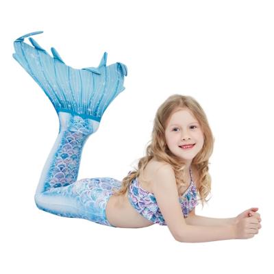 China New Viable Mermaid Tail Bikini Set Swimwear Costume Kids Bikinis Set 3 Pcs Kids Girls Little Mermaid Swim Set for sale