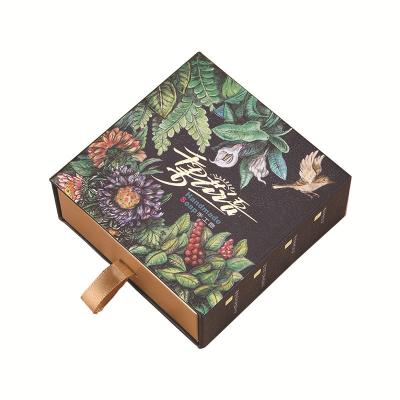 China Exquisite Recycled Materials Handmade Soap Paper Box Printing Logo Perfume Candle Packaging Drawer Box for sale