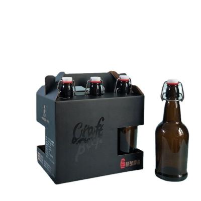 China Recycled Materials Customized Wine Drink Beer Gift Box Takeaway Portable Packaging Corrugated Cardboard Beer Gift Box for sale