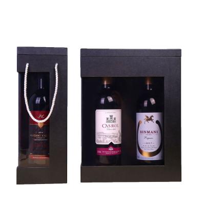 China Factory direct exquisite wine gift box window materials factory supply reused luxury open window packaging box for sale