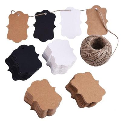 China Recycled Materials Thank You Card With Rope DIY Decoration Holiday Christmas Label Packaging Baking Tag for sale