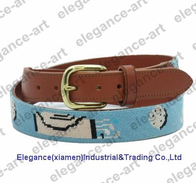 China Genuine Leather Cowhide Needlepoint Golf Belt Belt For Men for sale