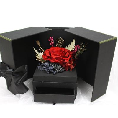 China Eternal Rose Fresh Preserved Rose New Surprise Jewelry Gift Box Flower As Valentine's Day Gift for sale