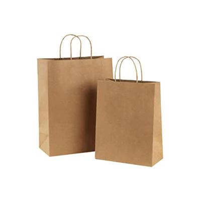 China Recyclable Recycled Brown Paper Bags Thank You Great Shopping Gift Kraft Paper Bag Custom With Handles And Logo for sale