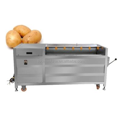 China Full Automatic Flour Mill Fruit And Vegetable Industry Cassava Sweet Potato Cleaning Brush Potato Brush Peelin And Peeling Machine for sale