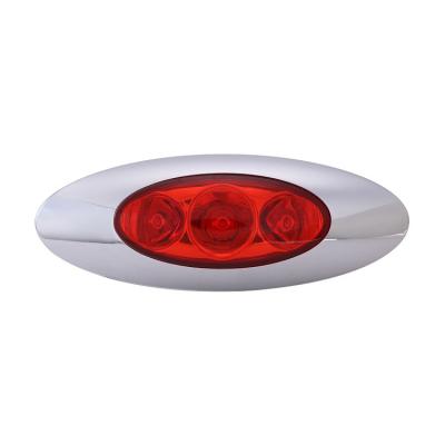 China 3.5 Inch Truck 12V 24V DOT Waterproof Led Trailer Side PC Lens New Marker Lights Red Oval Tail for sale