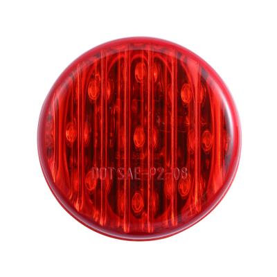 China Inch Lens Round 9 LED DOT Stop Turn Tail Light Red Trailer Truck 2 PC Lens for sale