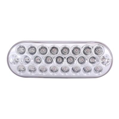 China 25 Inch Clear Oval Tail Light Truck Trailer LED DOT Auto Parts Stop Parking 6 PC Lens for sale