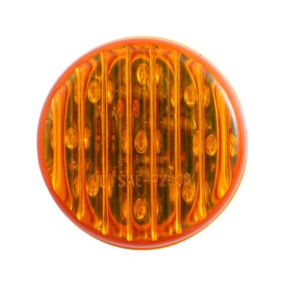 China 2 Inch Amber Round Led Tail Stop Turn Truck Lights PC Lens 12V Universal for sale