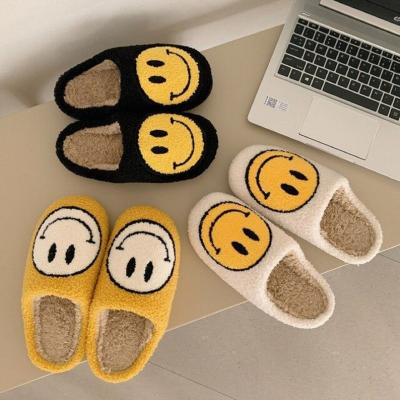 China Amazon hotsale slippers fashion trend unisex logo unisex slippers smile face happy winter winter slips children cute sandals slippers home woman for sale