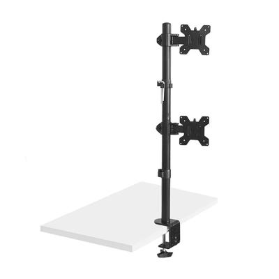 China Steel Weener Vertical Fully Adjustable Dual Monitor Desk Mount 2 Monitor Arm For Max 32 Inch Computer Screens for sale