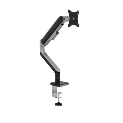 China Aluminum OEM/ODM Single Monitor Stand Gas Spring Sturdy Desk Mount Ergonomic Height Adjustable Clamp Grommet LCD Monitor Arm Stand for sale