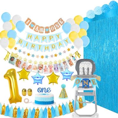 China Festival Decorations Party Decorations Baby Shower for Boys in Blue and White, Birthday Party Banners for Baby Nursery Decor for sale