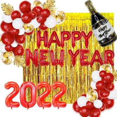 China 2022 Happy New Year's Day Balloon Set Happy New Year's Eve New Years Eve Party Decoration for sale