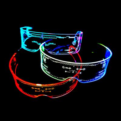 China 2021 Fashionable New Custom LED Glasses Glass Gift Festival Eyewear Decor Equipment Future Cyberpunk Glasses for sale