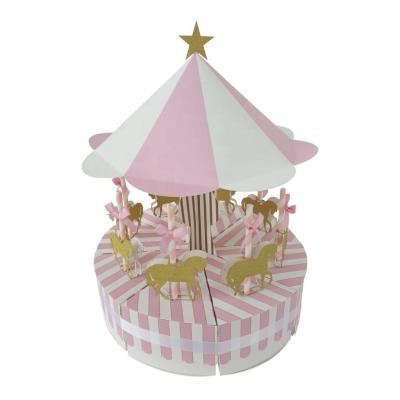 China Party Supplier Unicorn Theme Baby Shower Carousel Decorations Birthday Party Paper Box Party Supplies for sale