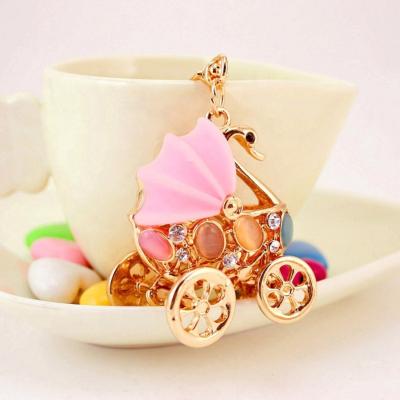 China Alloy+ Rhine Stone Crystal Baby Carriage Keychain, Purse Hanger Crystal Wedding And Baby Shower Favors And Gifts For Guest for sale