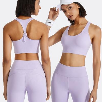 China Breathable women plus size yoga sports bra wholesales wire back free runner workout gym top with removable cups for sale